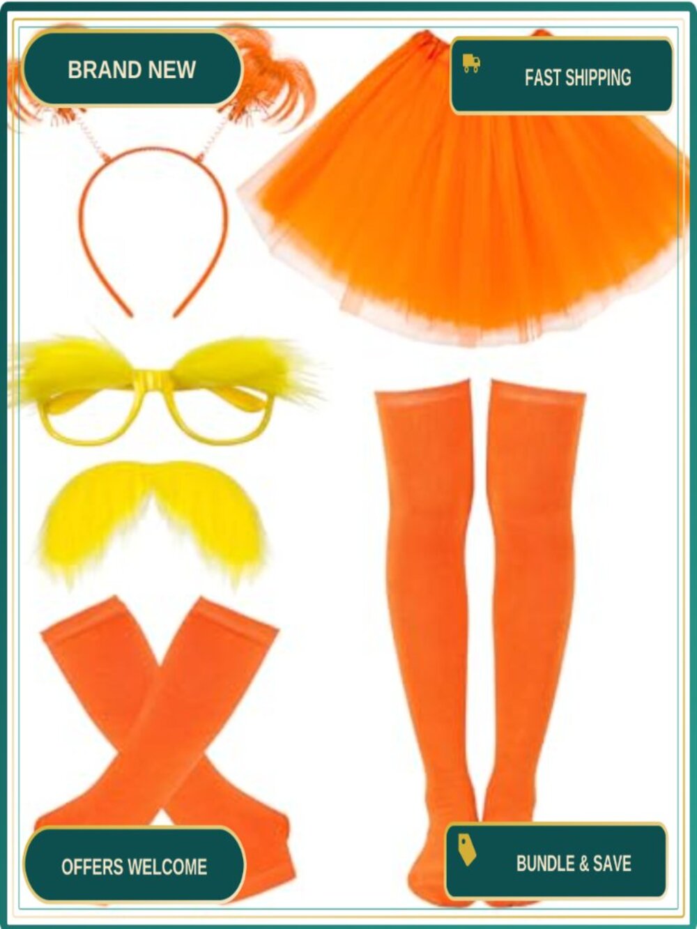 Women's Tutu Costume Accessory Set 6 Pieces Halloween Cosplay